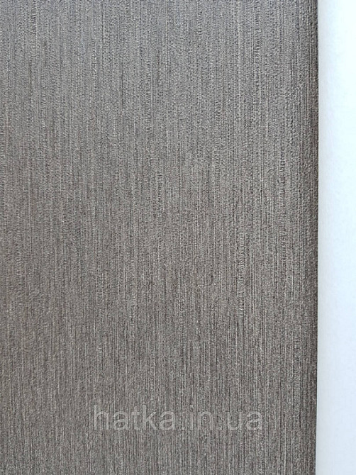 Шпалери вінілові Decoprint Breeze 0.53х10 м однотонні структурні тонка смужка під тканина темно коричневі Київ - фото 1