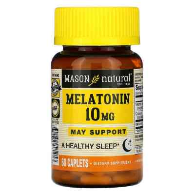 Амінокислота Mason Natural Мелатонін 10 мг, Melatonin, 60 каплет (MAV18105) Вінниця