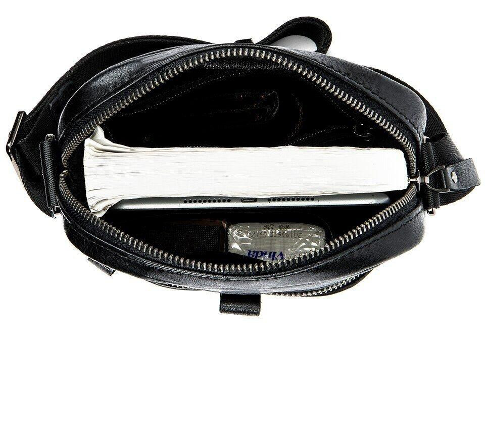 Сумка компактная мужская Vintage 14652 Черная Киев - изображение 6