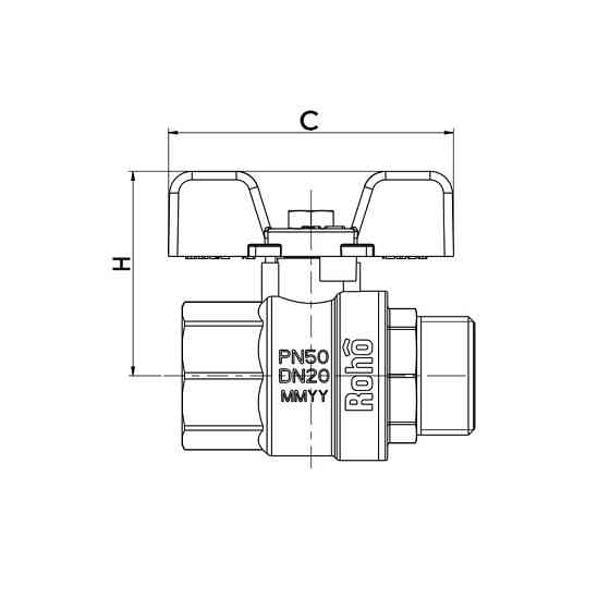 Кран кульовий Roho R101-050B - 1/2" (RO0092) Київ