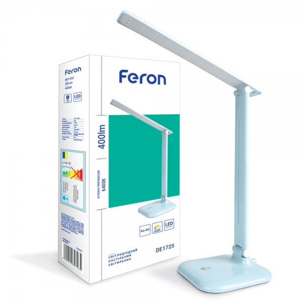 Настольная лампа LED 9 Вт. 6400К голубая Feron DE1725 Киев - изображение 1