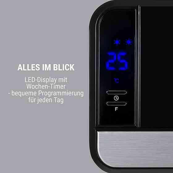 Настінний нагрівач Wallkyrie 1000 Вт/2000 Вт 10-49 °C термостат чорний 1200/2000 Вт (Німеччина, читати Рівне