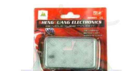 Стоп-сигнал (в сборе) велосипедный (универсальный) (прозрачный, 12 LED, АА*2) (mod 256) KL Мукачево