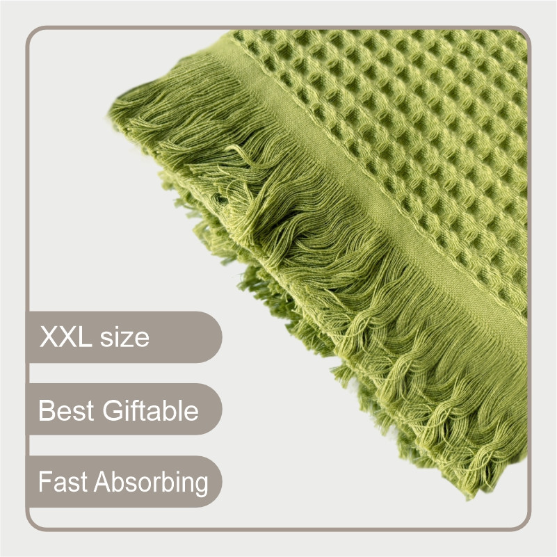 Вафельний рушник Lovely Svi - бавовна-  для ванної, готелів, спа - XXL 90х180 см - Зелений (402443) Київ - фото 2