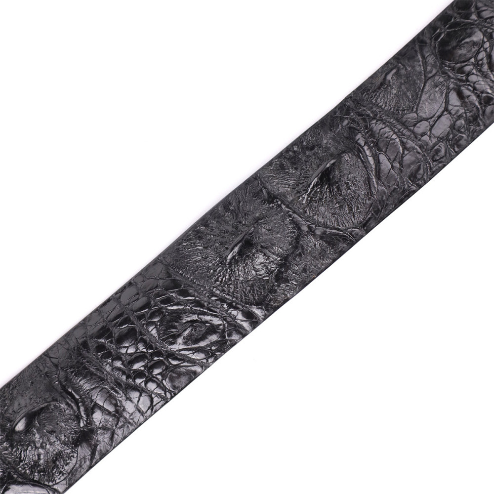 Ремень мужской CROCODILE LEATHER 18008 из натуральной кожи крокодила Черный Киев - изображение 8