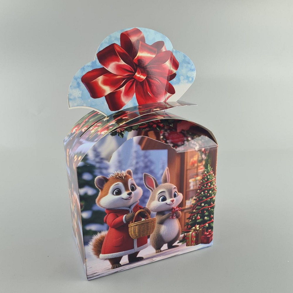 Новогодняя подарочная картонная упаковка для конфет (500грм) №234 