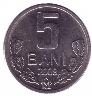 Монета 5 бани. 1993-2021 год, Молдавия. (АА) Полтава - изображение 1