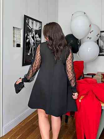 Женское праздничное платье-трапеция батал из плотной костюмной ткани Черный, 58/60 Одесса