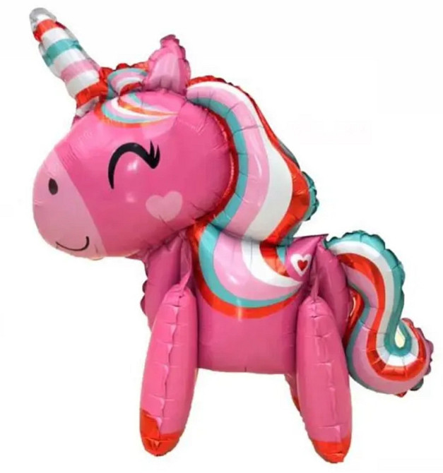 Фольгированный шарик стоячая фигура Единорог розовый 53*55см Киев - изображение 1