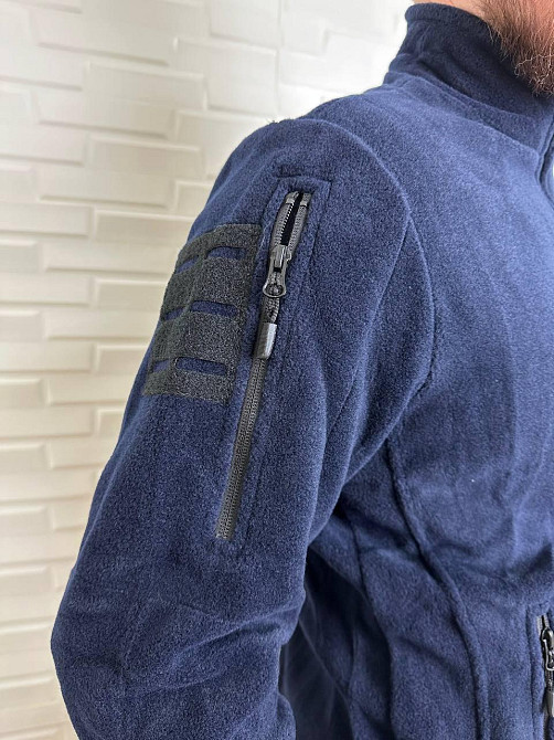 Чоловіча флісова кофта Flas Polar з велкро під шеврони та патчі Синій, L Київ - фото 4