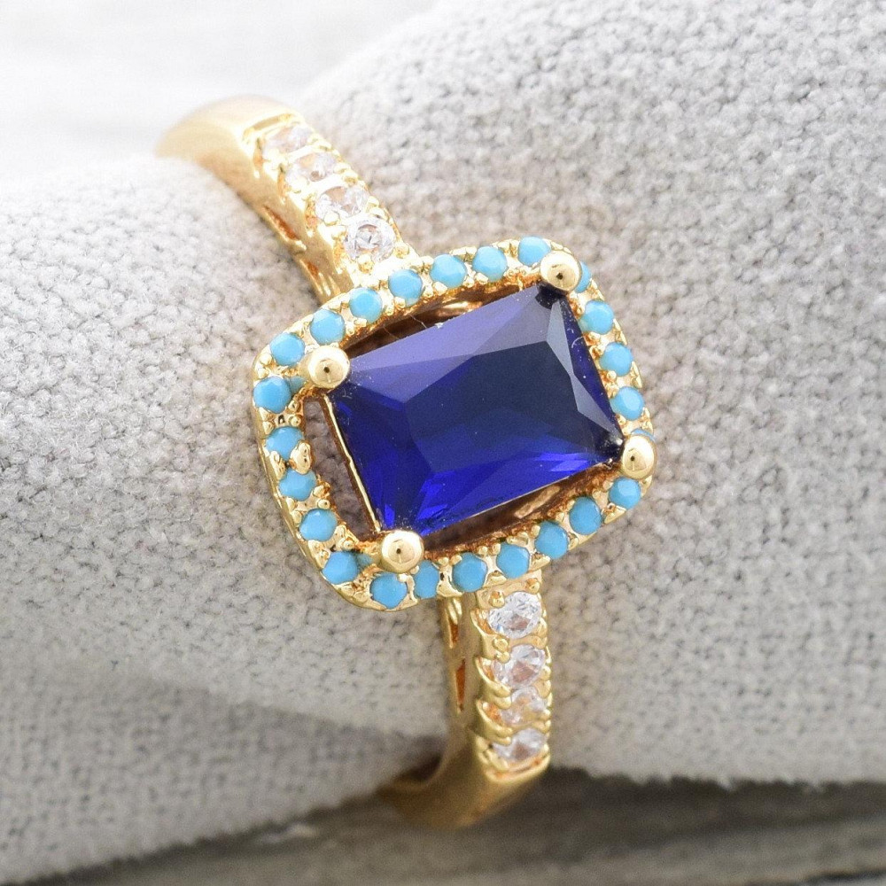 Кольцо 18 размер Xuping, (ширина 10мм, вес 2.7г), позолота 18К Киев - изображение 1