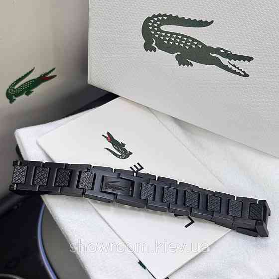 Мужской черный браслет Lacoste, Лакоста (40189) Киев