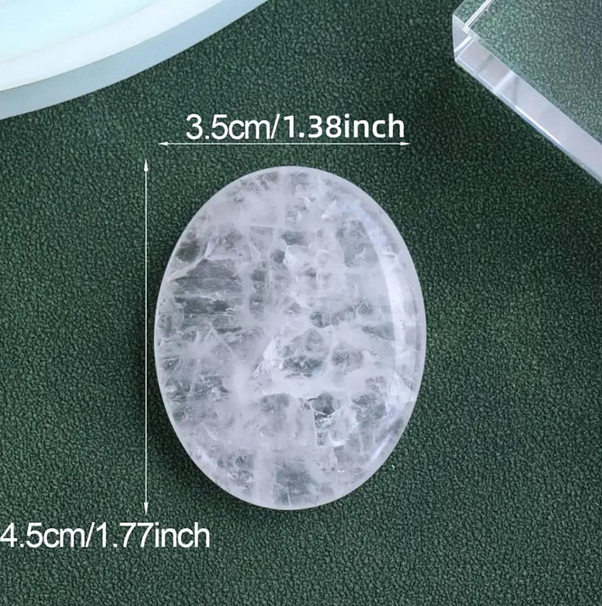 Чистий кварц камінь антистрес, Натуральний овальний камінь чистого кварцу для медитації, зняття стре Київ - фото 4