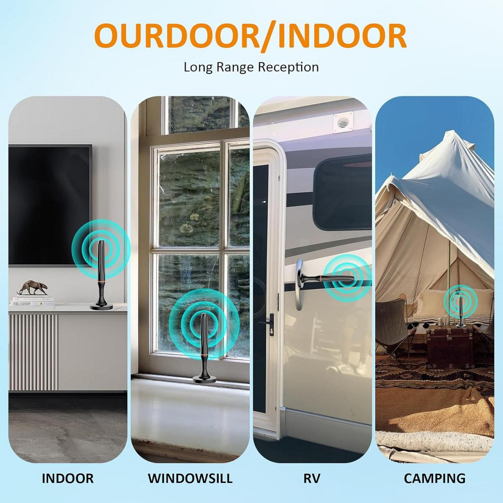 Цифрова телевізійна антена для Smart TV, для внутрішнього використання, прийом 360° цифрової HDTV-антени для місцевих каналів, пі Київ - фото 7