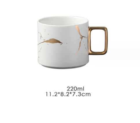 Чайная чашка БЕЛАЯ мрамор кружка с мраморным рисунком 220мл Кременчуг - изображение 1