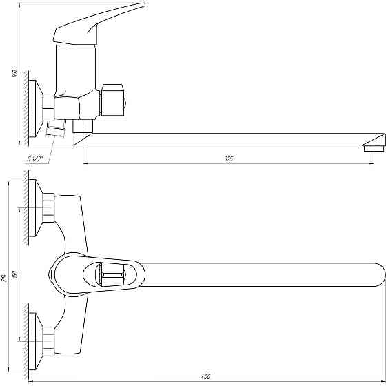 Смеситель для ванны EcoMix ENERGO M-GEM-208 (000010039) Киев