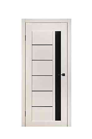 Дверь Реликт Корт Крем + Черное стекло 80*200 см Двери межкомнатные с остеклением Красивая двери Киев