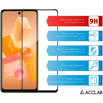 Стекло защитное ACCLAB Full Glue Infinix Hot 40 Pro Black (1283126589225) Винница - изображение 3