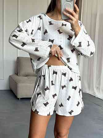 Женский домашний комплект двойка с мишками коттон 44/46 Одесса