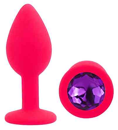 Силіконова анальна пробка EGZO - Silicone Pink Round Plug Purple, size S Sex Aura Київ