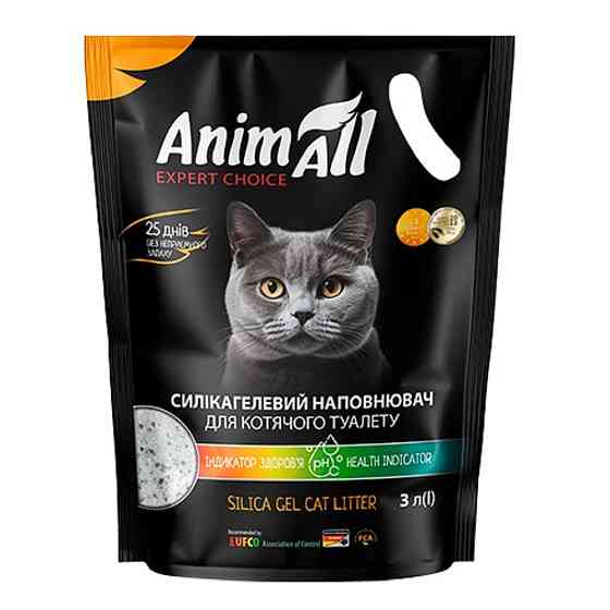 Силікагелевий наповнювач AnimAll з індикатором здоров’я PH сечі, 3 л (1.2 кг) Київ