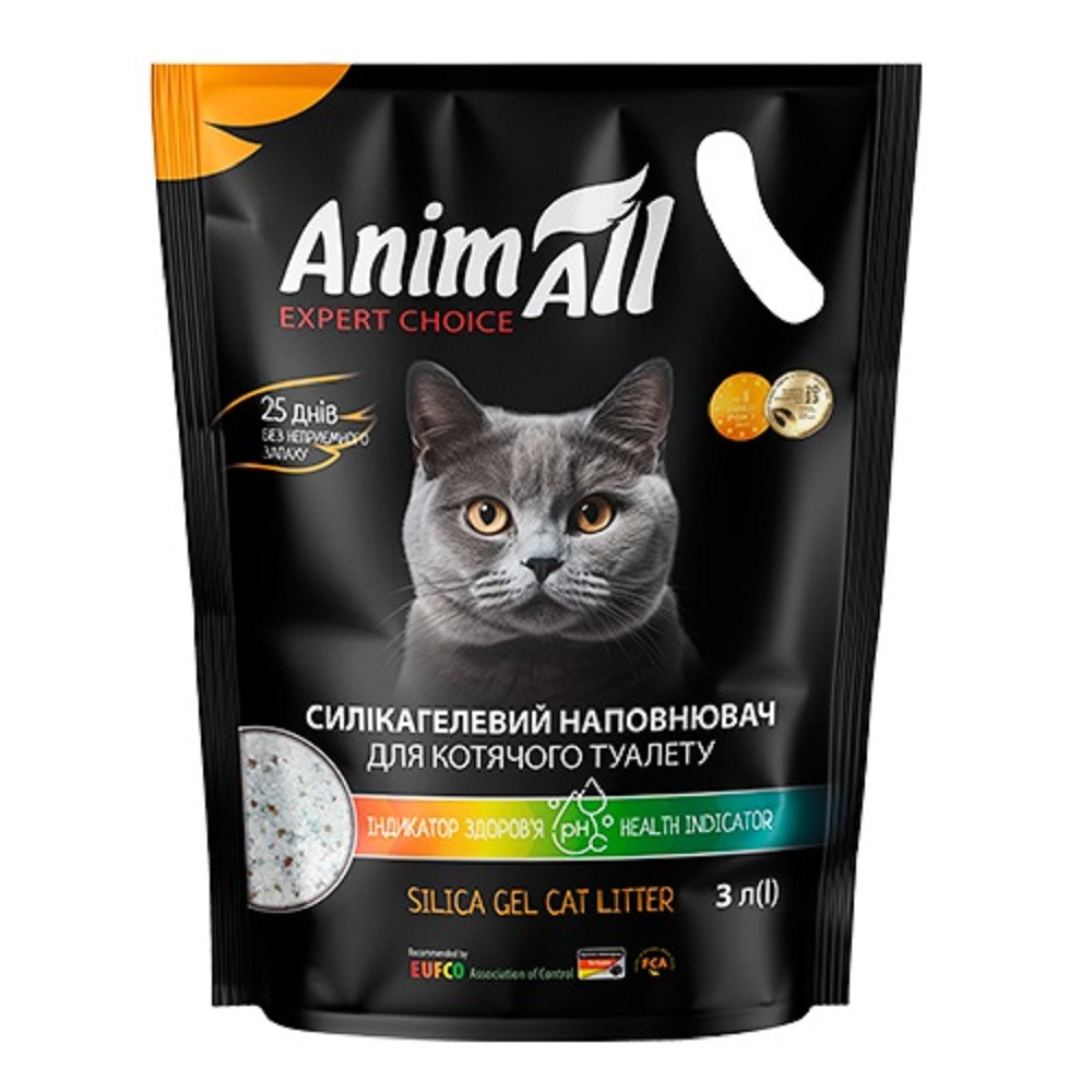 Силікагелевий наповнювач AnimAll з індикатором здоров’я PH сечі, 3 л (1.2 кг) Київ - фото 1