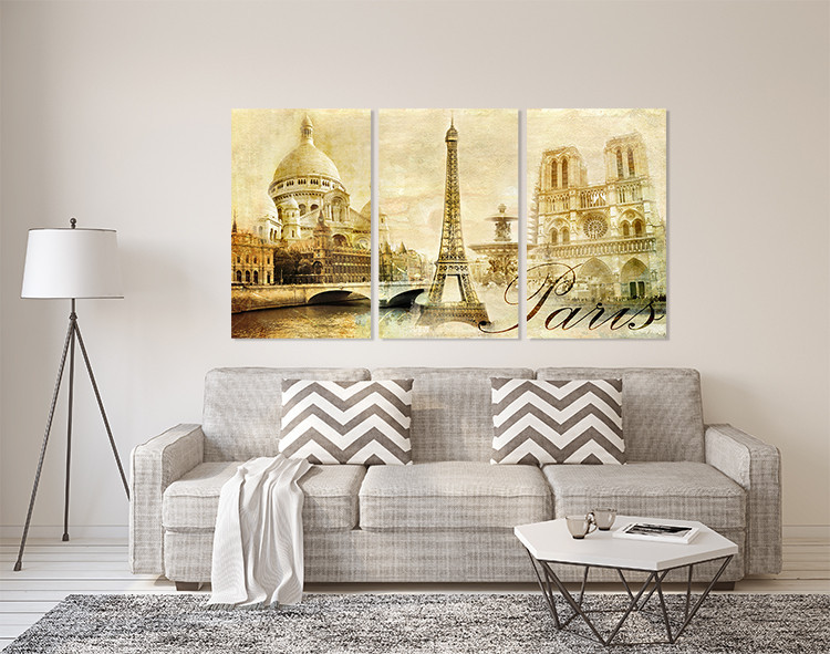 Модульная картина в гостиную / спальню  Париж     ART-298_3A 100х150 см Киев - изображение 2