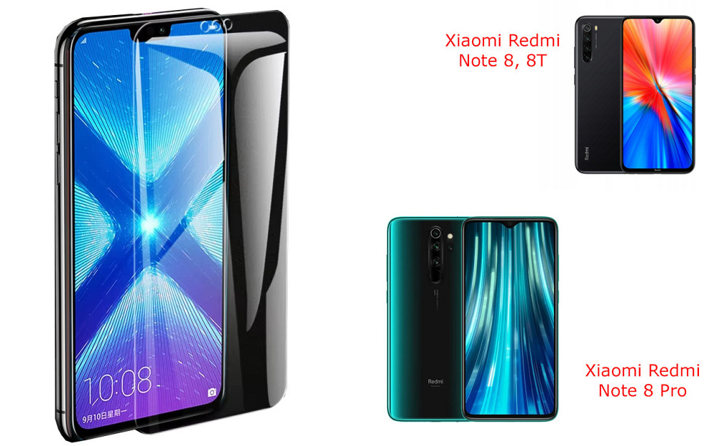 Захисне скло NeoGlass для Xiaomi Redmi Note 8, 8T, 8 Pro – надпрозоре та стійке Київ - фото 2
