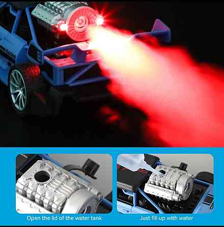 Автомобіль на пульті управління з парою і підсвічуванням 1:20 зелений коробка з невеликим дефектом Київ