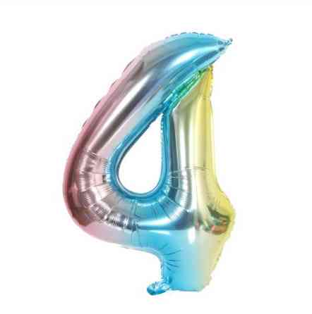 Шарик цифра 4 фольгированная 32 дюйма разноцветный Киев