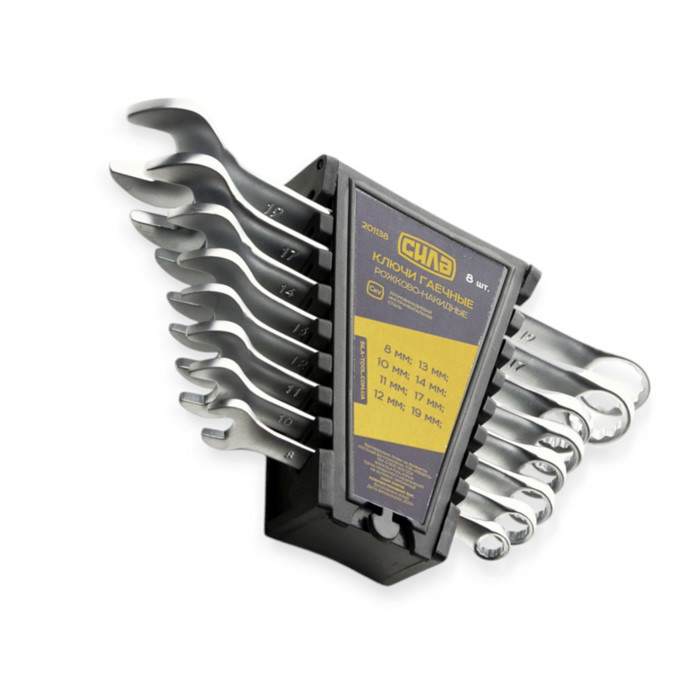 Набор ключей рожково-накидных 6-22 мм 12 шт (планшет) CrV Satine Мукачево - изображение 1