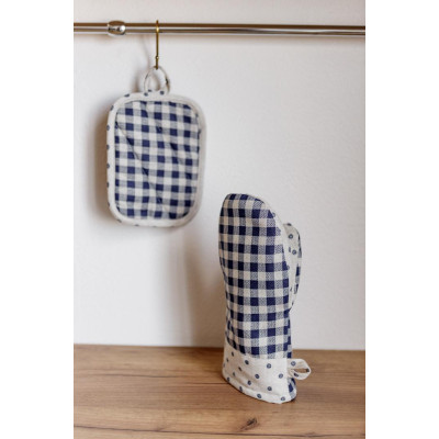 Кухонная прихватка Прованс Набор рукавица 29х15 и прихватка 15х20 Синяя клетка Синяя клетка (035696) Винница - изображение 2