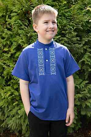 Вишиванка для хлопчиків, короткий рукав, електрик, бавовна, топ Київ