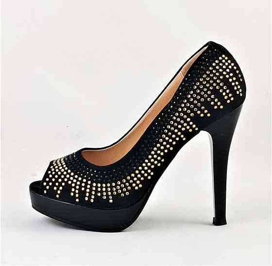 Жіночі Чорні Туфлі на Каблуці Шпильке Замшеві Модельні (розміри: 36,37,38,39,40,41) — 35-7 Дніпро