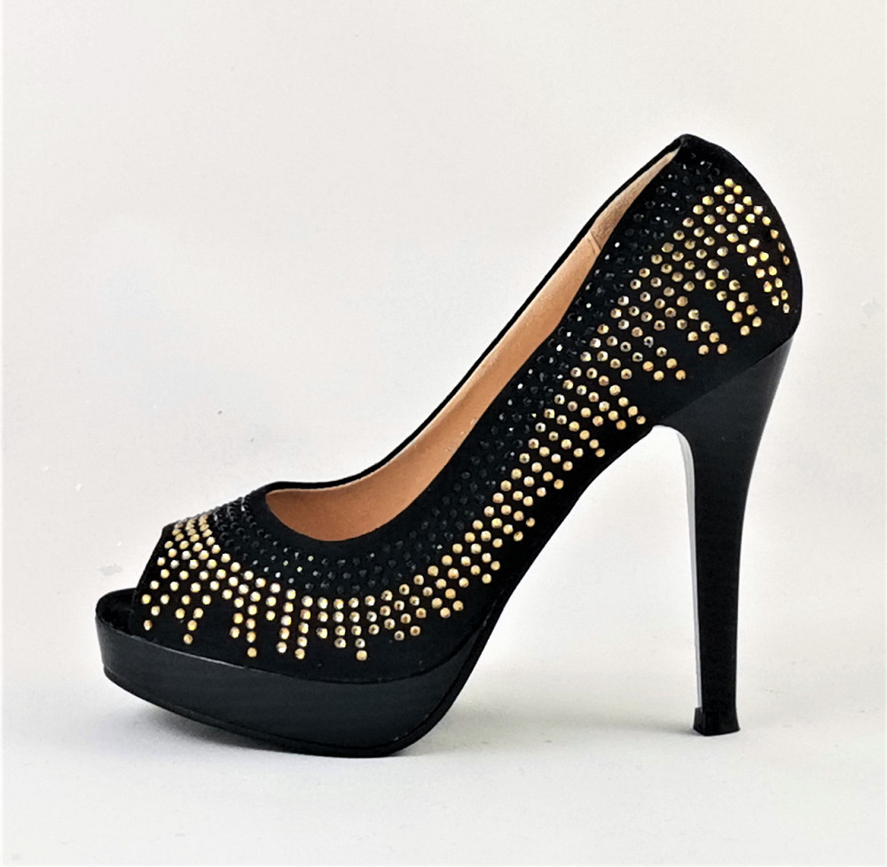 Жіночі Чорні Туфлі на Каблуці Шпильке Замшеві Модельні (розміри: 36,37,38,39,40,41) — 35-7 Дніпро - фото 6