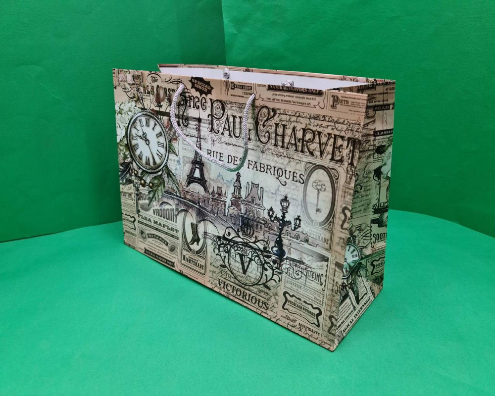 Паперовий великий горизонтальний пакет 36/22/10 (артBG-123) (12 шт.) Харків - фото 1