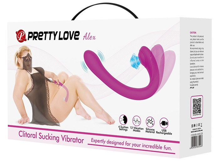 Двусторонний вибратор с вакуумной клиторальной стимуляцией Pretty Love - Alex, BI-040126 Sex Aura Киев - изображение 9
