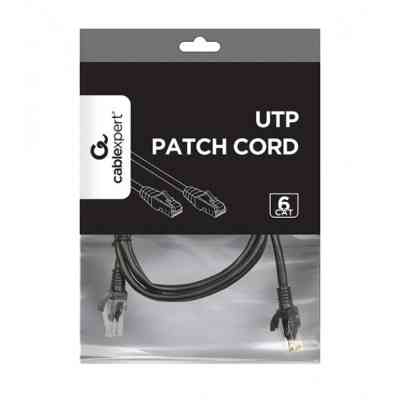 Патч-корд 1.5м UTP cat 6 CCA black Cablexpert (PP6U-1.5M/BK) Вінниця