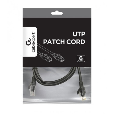 Патч-корд 1.5м UTP cat 6 CCA black Cablexpert (PP6U-1.5M/BK) Вінниця - фото 2