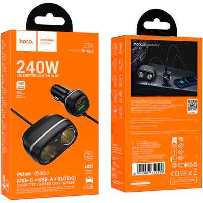 Зарядное устройство HOCO HOCO Z59 Rank 48W dual port USB-C PD30W + USB QC3.0 Black (6942007641500) Винница