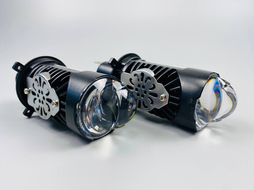 Лампа світлодіодна комплект 2 шт 12 V 65 W set (реальних ватів) LED + подвійна лінза + чітка світлотінева гр Мукачево - фото 5