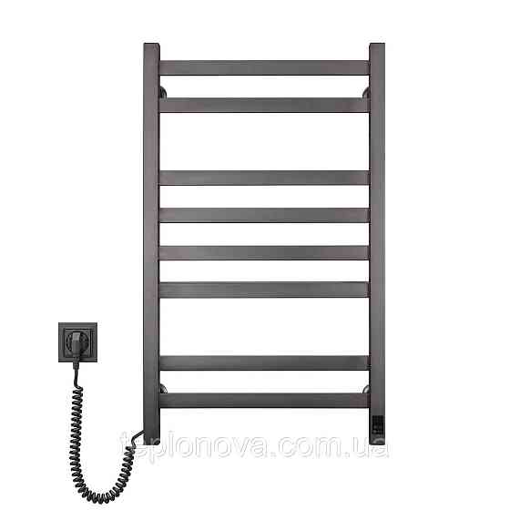 Сушарка для рушників електрична неіржавка NAVIN Авангард 480х800 Sensor, Gun Metal, лівобічна з таймером Чернівці