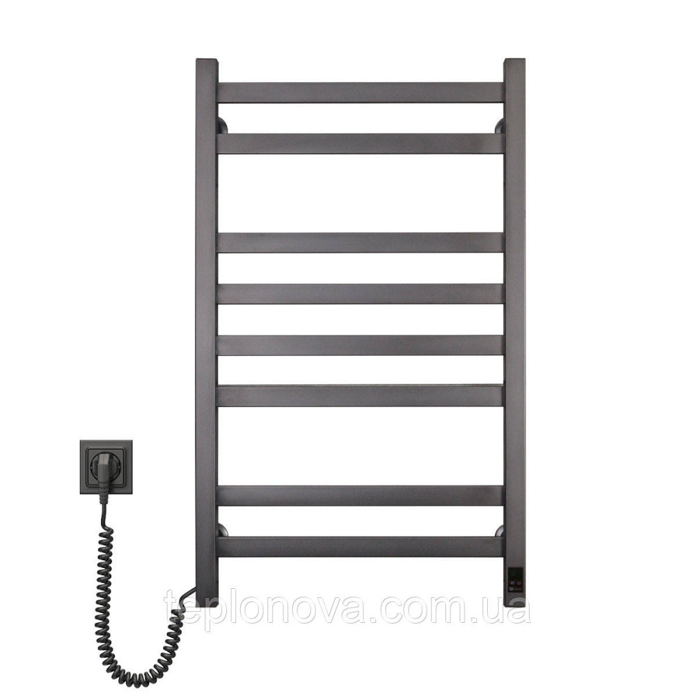 Полотенцесушитель электрический нержавеющий NAVIN Авангард 480х800 Sensor, Gun Metal, левосторонний с таймером Черновцы - изображение 1