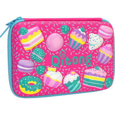 Пенал Cool For School с тиснением 1 отделение Фуксия (QT-3993-Rosered) Винница - изображение 1