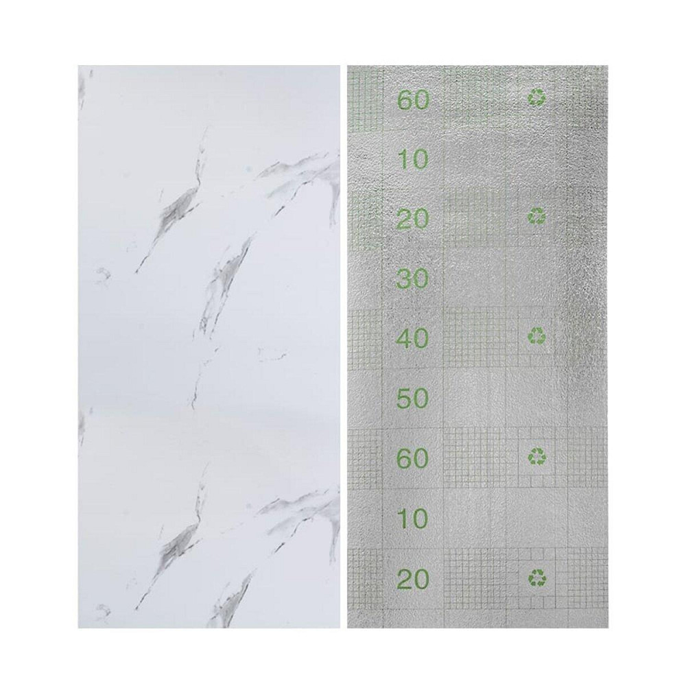 Самоклеюча вінілова плитка в рулоні 600х3000х2мм Білий повітряний мармур Глянсова SW-00001287 Київ - фото 4