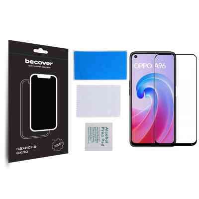 Стекло защитное BeCover Oppo A96 Black (709770) Винница