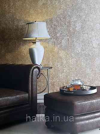 Обои виниловые на флизелине Marburg Atelier 31409 метровые лофт под бетон коричневые золото серебро Киев