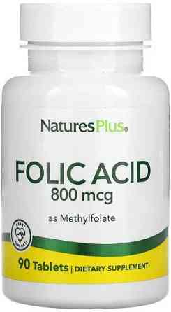 Фолієва кислота (метилфолат) Nature's Plus Folic Acid 800 мкг 90 таб Київ