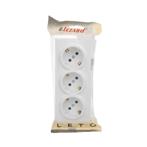 LETO білий Розетка зовнішня 3-а із заземленням Лезард Житомир - изображение 2