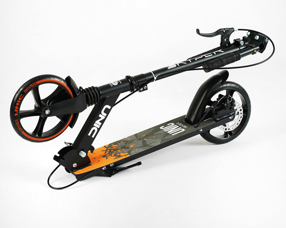 Самокат двоколісний Skyper Unic ручне дискове гальмо одне переднє амортизатор Помаранчевий (UN-25002) Чернігів - фото 5